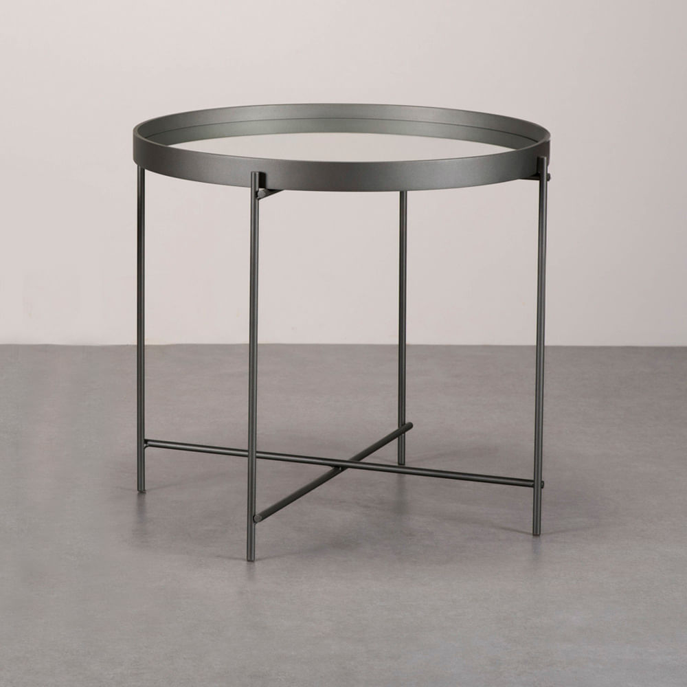 Mesa Lateral Gaya_Alta Espelho Aluminium
